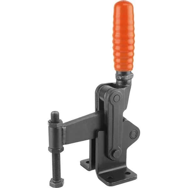Toggle Clamp Heavy Version Steel, Horizontal Foot, Comp:Orange, M=M12X100, Kipp, Mfr#: K0066.1200