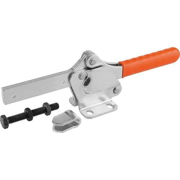 Toggle Clamp Standard Steel, Horizontal Foot, Comp:Plastic, Comp:Orange, Kipp, Mfr#: K0076.0450