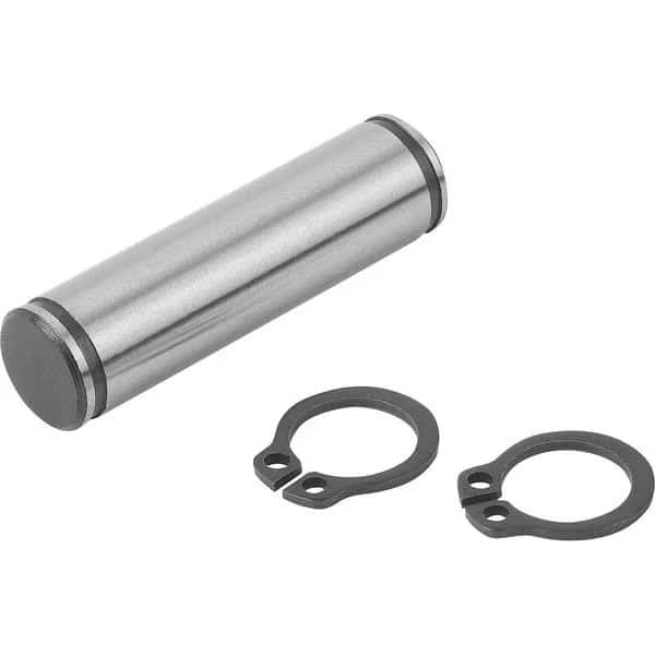 Hinge Pin D1=16 L=48 Carbon Steel, W. Retaining Ring