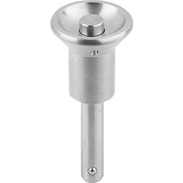 Ball Lock Pins, button head style, self-locking, stainless, metric