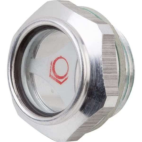 Oil Level Sight Glass With Reflector, D1=G3/4, D=35, 2, Aluminum