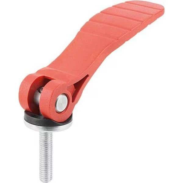 Cam Lever with plastic handle ext. thread, steel or stainless, inch