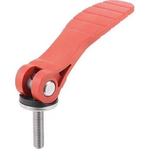 Cam Lever with plastic handle ext. thread, steel or stainless, inch