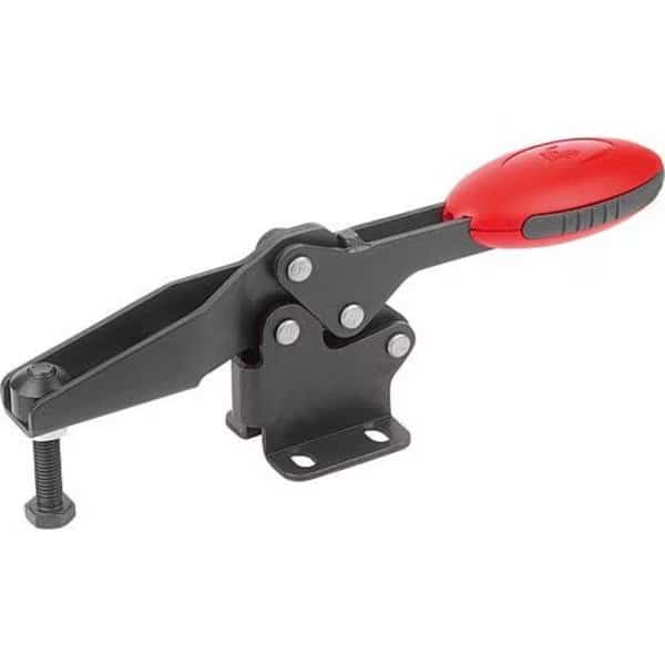 Horizontal Toggle Clamps with flat foot and adj. spindle