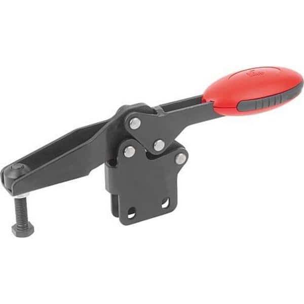 Horizontal Toggle Clamps with straight foot and adj. spindle
