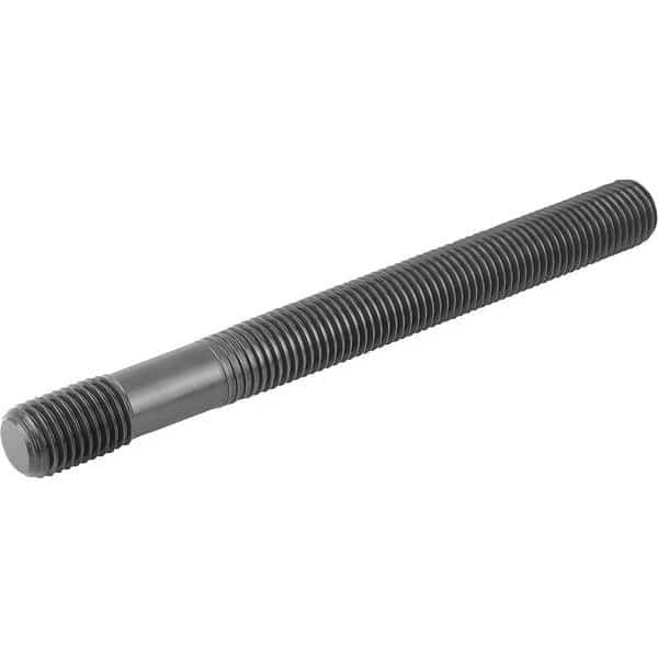 Double-End Threaded Stud, M30-3.5mm Thread to M30-3.5mm Thread, 125 mm, Steel, Black Oxide