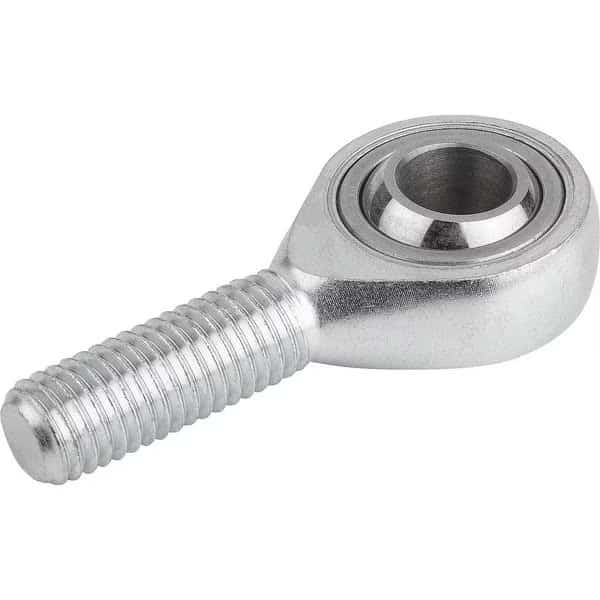 Rod End, Steel, Zinc Plated, M16 Thrd Sz, 40 mm Thrd Lg, 87 mm Overall Lg