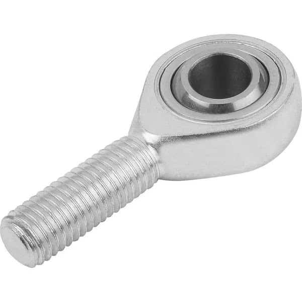 Rod End, Steel, Zinc Plated, M6 Thrd Sz, 22 mm Thrd Lg, 46 mm Overall Lg