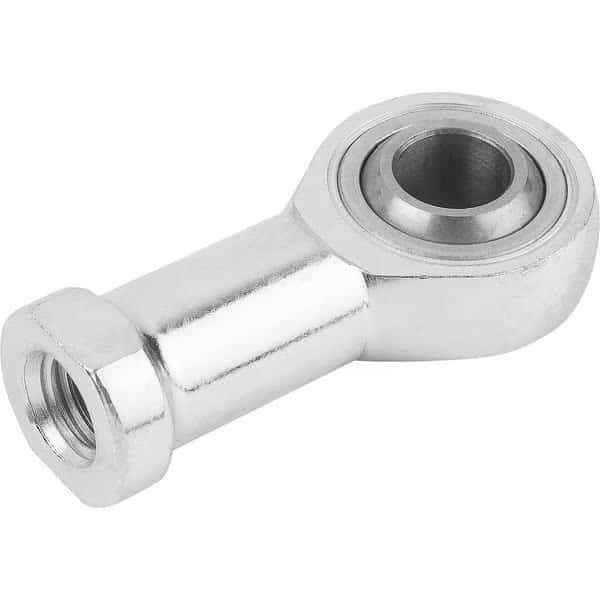 Rod End, Steel, Zinc Plated, M12 Thrd Sz, 22 mm Thrd Lg, 66 mm Overall Lg