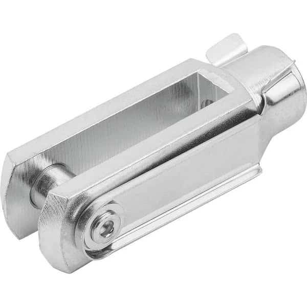 Clevis W. Snap-In Pin DIN71752, Thread M08 Right-Hand Thread, G=16, Steel Galvanized And