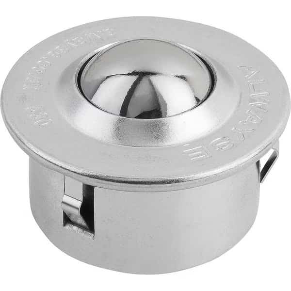 Ball Transfer Unit With Spring Clip, Form:B Steel, Comp:Steel