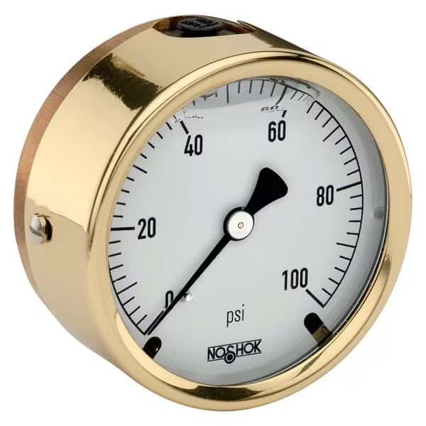 Pressure Gauge, -30 inHg to 0 to 15 psi psi, 2-1/2 in Dial, 1/4 in NPT Back Location