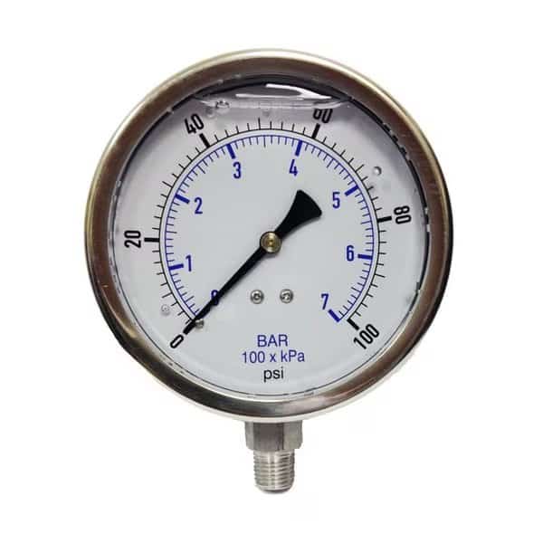 4 DIAL, LOWER MOUNT, 14 NPT, SS CASE, SS INTERNALS, DRY CASE, 015 PSIBAR