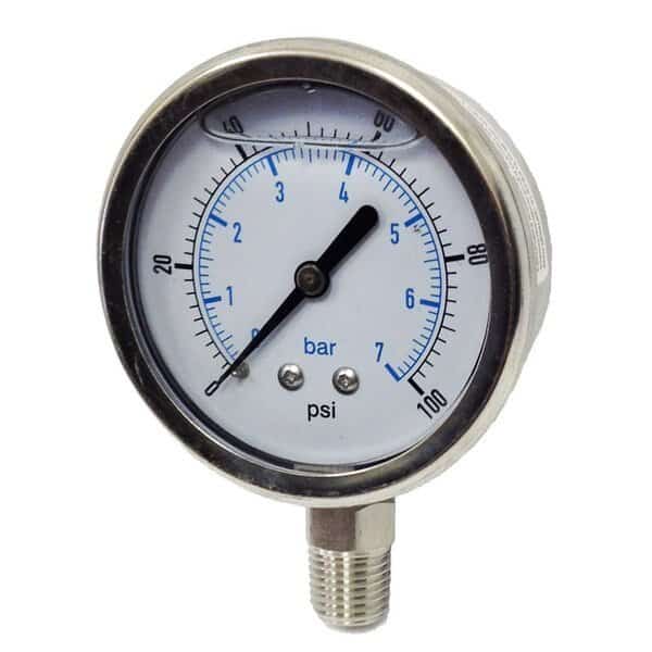 2 12 DIAL, LOWER MOUNT, 14 NPT, SS CASE, SS INTERNALS, DRY CASE, 060 PSIBAR