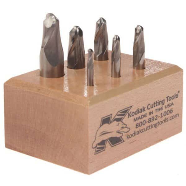 2 Flute Stub Ball Nose Carbide End Mill Set, 6pc 1/8-1/2, Kodiak Cutting Tools, Mfr#: 56310029