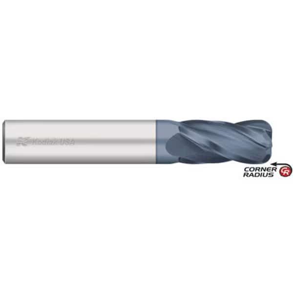 1/2 Carbide Endmill 4 Flute Single End w/Corner Radius ALTIN Coated
