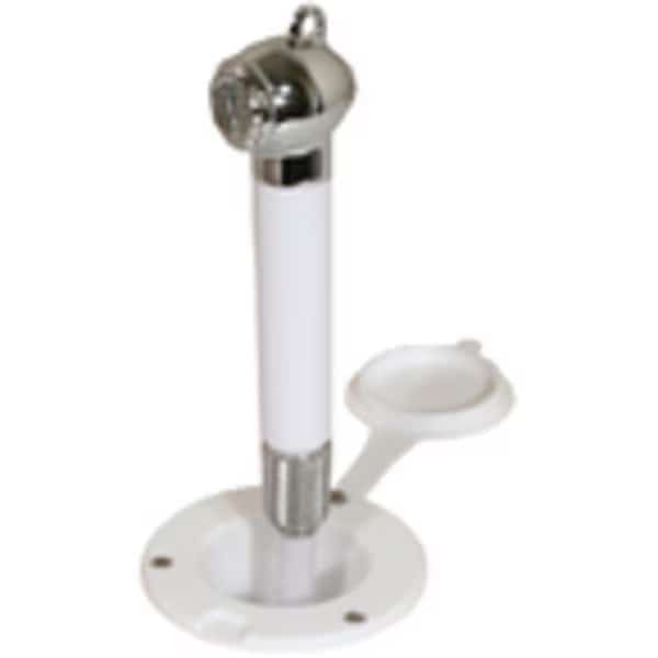 10055 Recessed Transom Shower Wht w 6Ft Nylon Hose, Horizontal Mnt Only, Scandvik, Mfr#: 10055P