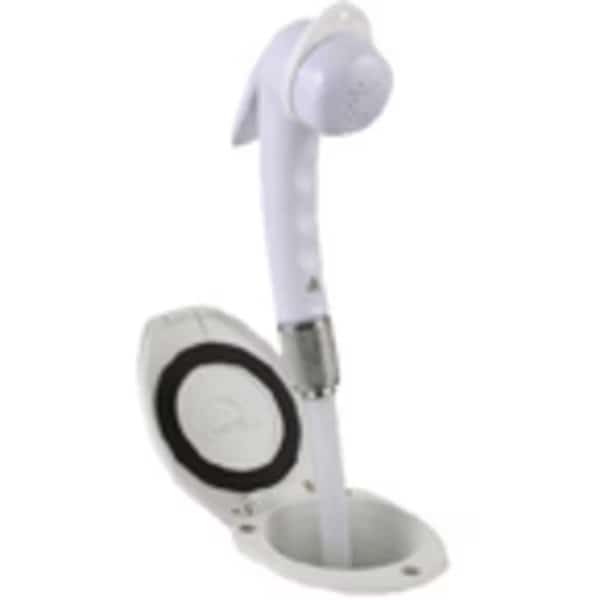 12107 Recessed Euro Sprayer Transom Shower Wht Handle, Cup & Cap w 6Ft