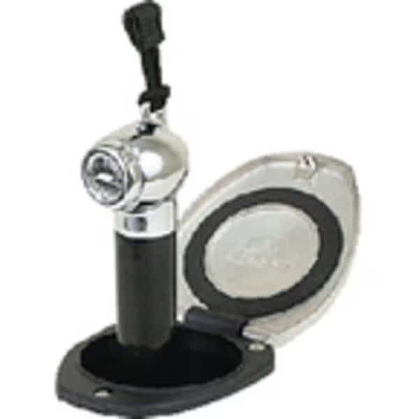 12124 SS Recessed Shower Cap w Composite Cup Push-Button Sprayer Blk w