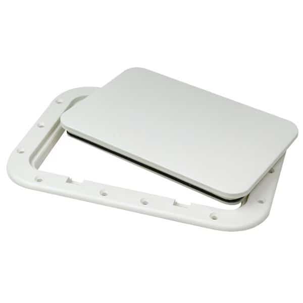 Polypropylene 7" x 11" ID Pry-Out Type Hatch-White