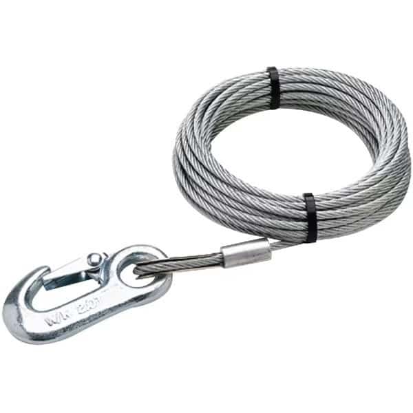 25' Galvanized Winch Cable, Hook: 7,000 lbs.