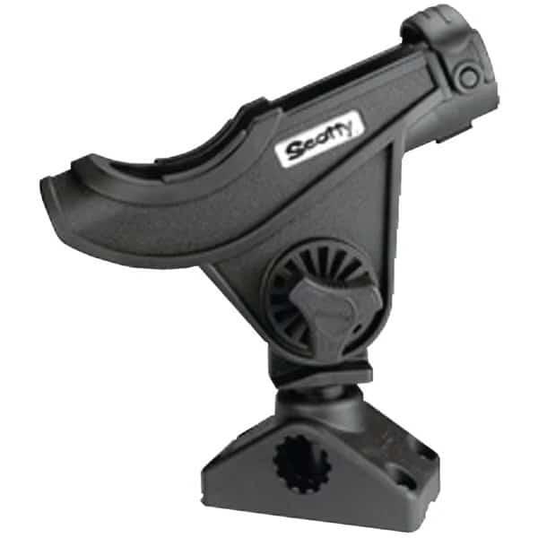Scotty Bait Caster/Spinning Rod Holder w/ Side/Deck Mt., Black
