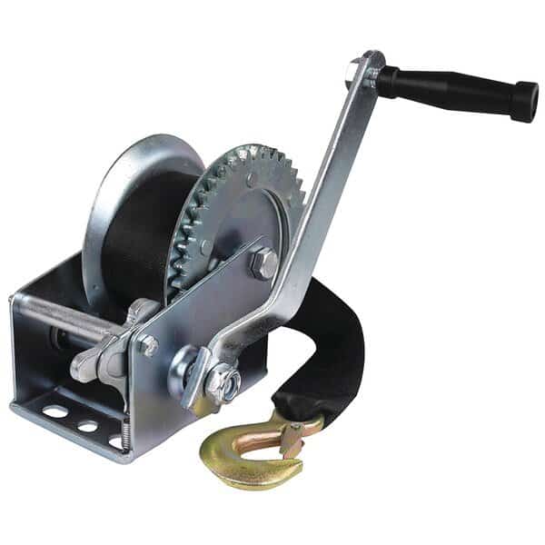 Manual Trailer Winch With Strap, 3/4" dia. Hub