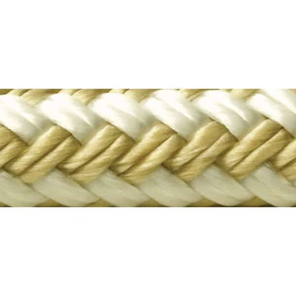 Double Braid Nylon Dock Line, Gold/White, 5/8" x 20'