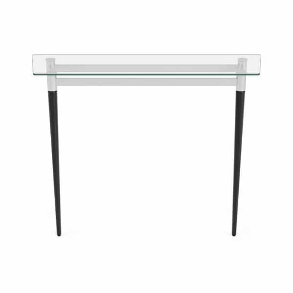 Siena Lounge Reception Sofa Table 40x15in Glass Top, Black