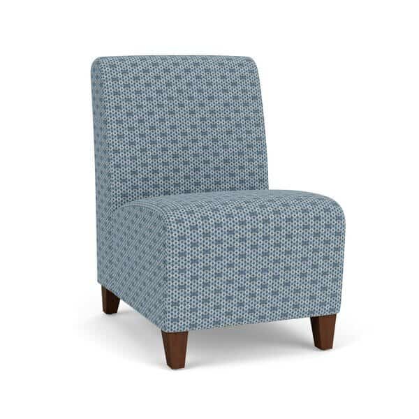Siena Lounge Reception Armless Guest Chair, Walnut, RS Rain Song Upholstery