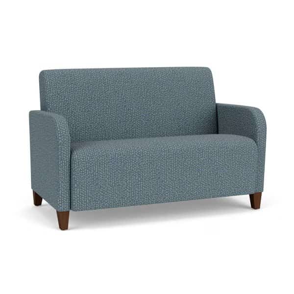Siena Lounge Reception Loveseat, Walnut, RF Serene Upholstery