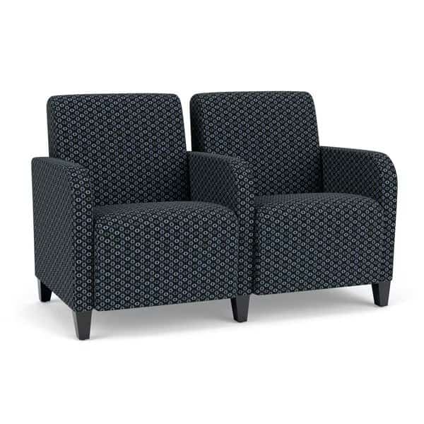 Siena Lounge Reception 2 Seat Tandem Seating, Black, RS Night Sky Upholstery