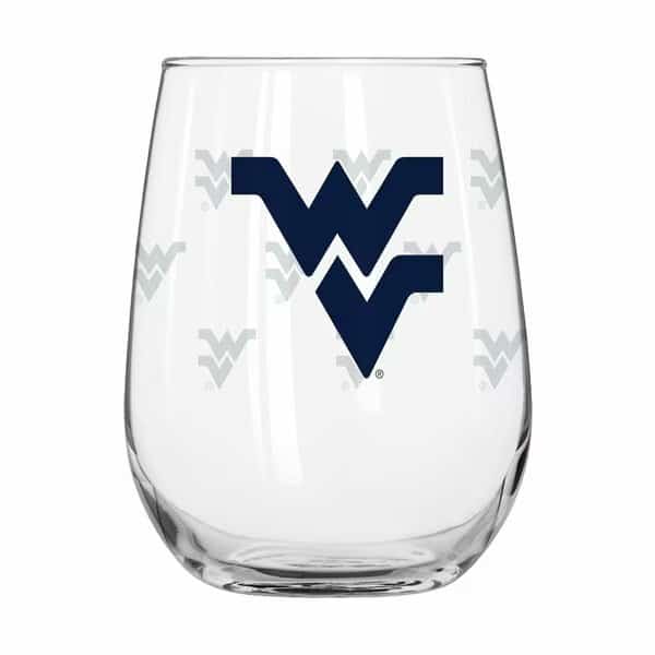 West Virginia 16oz Satin Etch Curved Beverage Glass