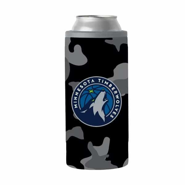 Minnesota Timberwolves Black Camo 12oz Slim Can Coolie