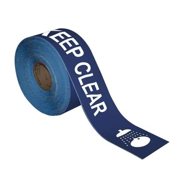 Floor Marking Message Tape, 4in x 100Ft , EYE WASH KEEP CLEAR