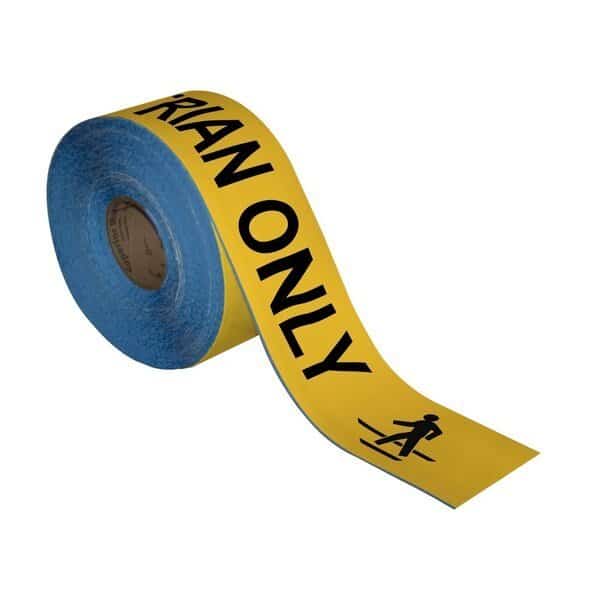 Floor Marking Message Tape, 4in x 100Ft , PEDESTRIANS ONLY