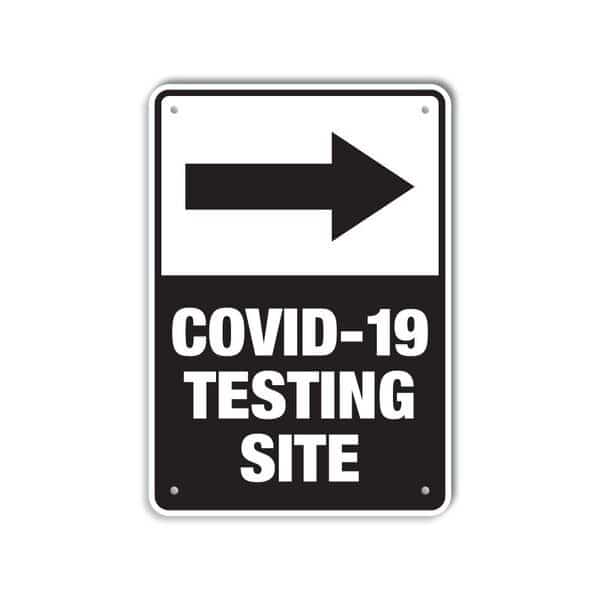 COVID Plastic Sign, Covid-19 Testing Site, 10x14, LCUV-0006-NP_10x14