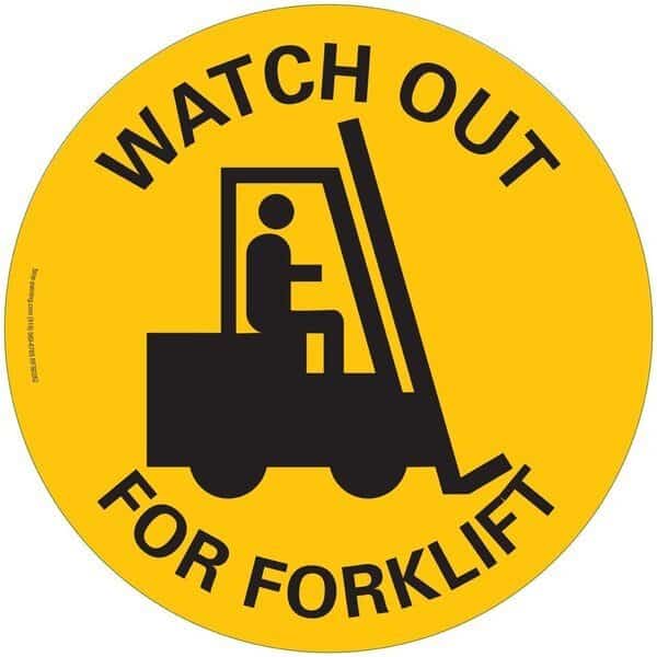 Floor Sign, Rubber, Watch Out For Forklift, 17.5in