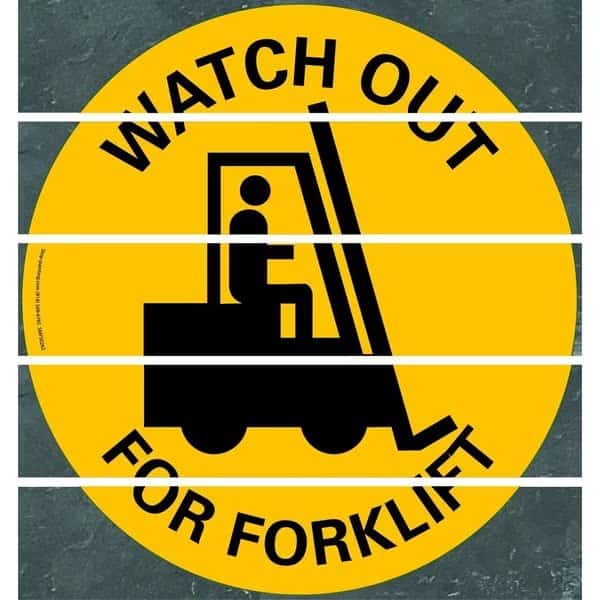 Floor Sign, Superior Mark, Watch Out For Forklift, 17.5in