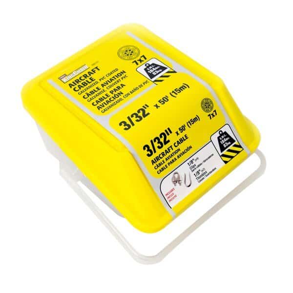 3/32 in. x 1/8 in. x 50 ft. PVC Aircraft Cable 7x7 Construction
