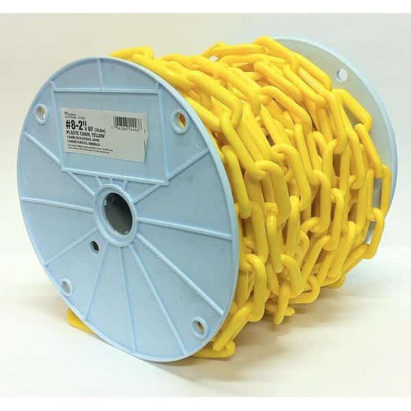 2 in. x 65 ft. Light-Duty Yellow Plastic Barrier Chain