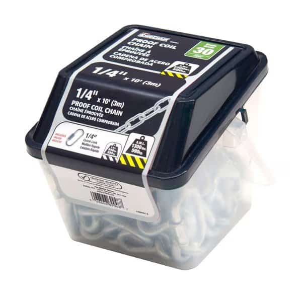 1/4 in. x 10 ft. Zinc Plated Grade 30 Proof Coil Chain w/ Quick Link