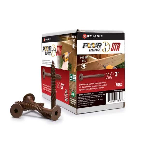 5/16-inch x 3-inch STR Torx Star Drive Deck Framing Screws, 50PK