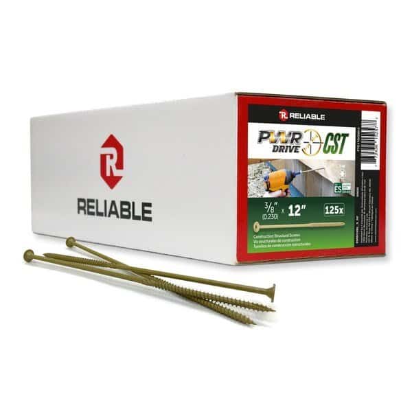 3/8-inch x 12-inch CST Torx Star Drive General Construction Structural Screws, 125PK