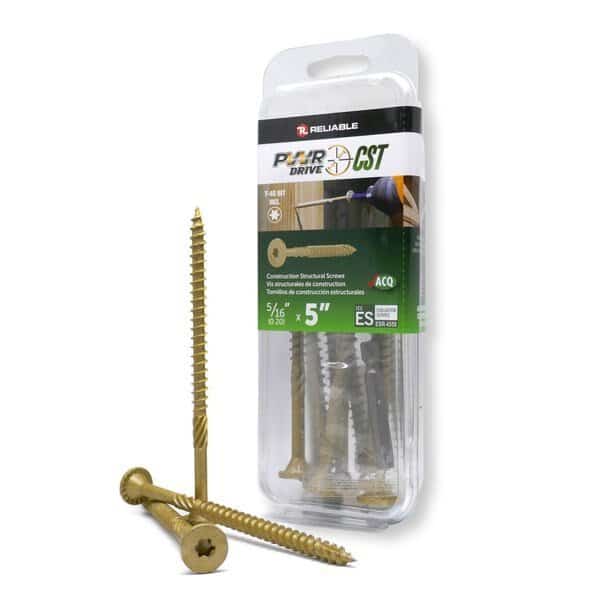 5/16-inch x 5-inch CST Torx Star Drive General Construction Structural Screws, 10PK