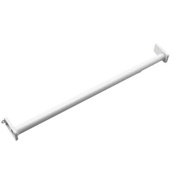 18 in to 30 in Adjustable Closet Rod with Fixed Ends, White Finish