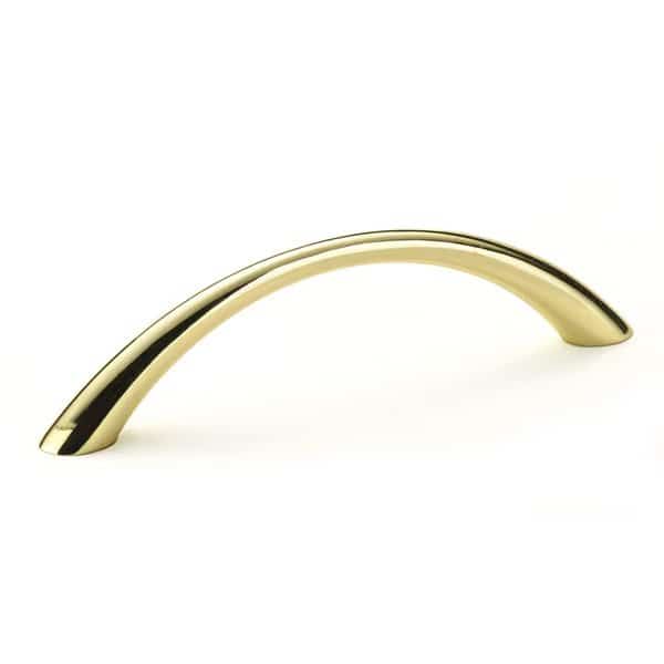 3 3/4 in (96 mm) Center-to-Center Brass Contemporary Cabinet Pull