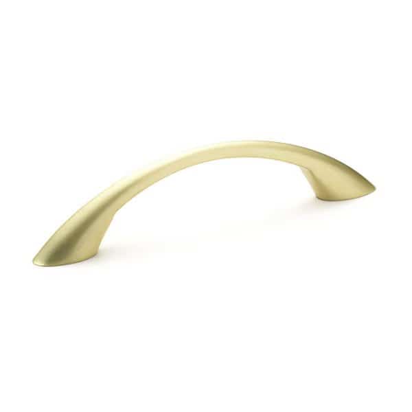 3-3/4 in. (96 mm) Center-to-Center Satin Brass Contemporary Drawer Pull