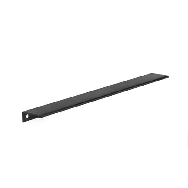 16 3/8 in (416 mm) Center-to-Center Brushed Black Contemporary Edge Cabinet Pull