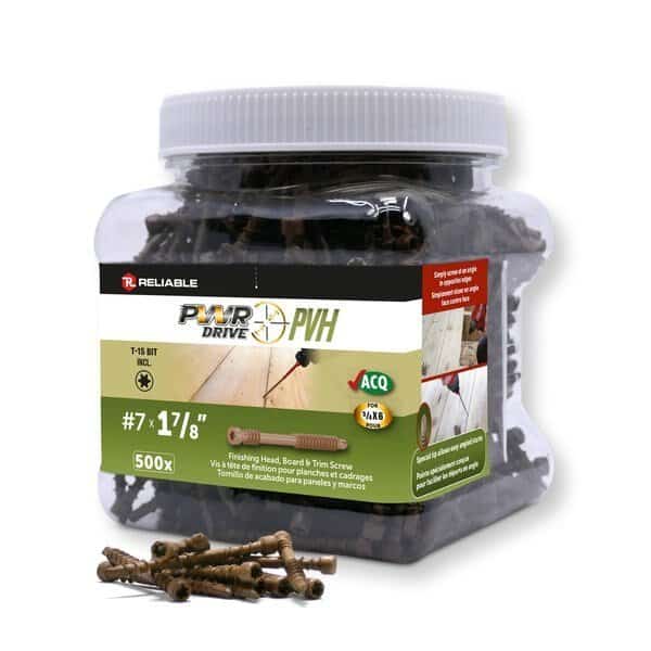 #7 x 1 7/8-inch PVH Torx Star Drive Edge Deck Screws, 500PK, Pwr Drive, Mfr#: THTDRTBR7178J